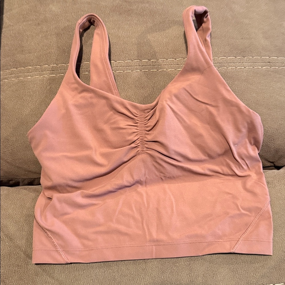 Women’s Lululemon Light Brown Ruched Front Seamless Bralette Top Size 2